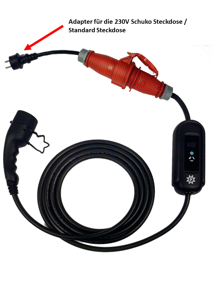 Wallbox / Mobiles Ladegerät / 11 KW / Inklusive Adapter / Optima-Portable / Statisches-Lastmanagement