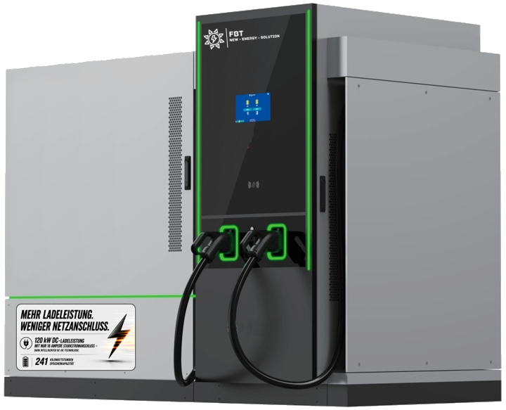 DC-Ladegerät mit Batteriespeicher 120 KW / Akkuspeicher 260 KWH / Schnellladegerät / Eichrechtskonform