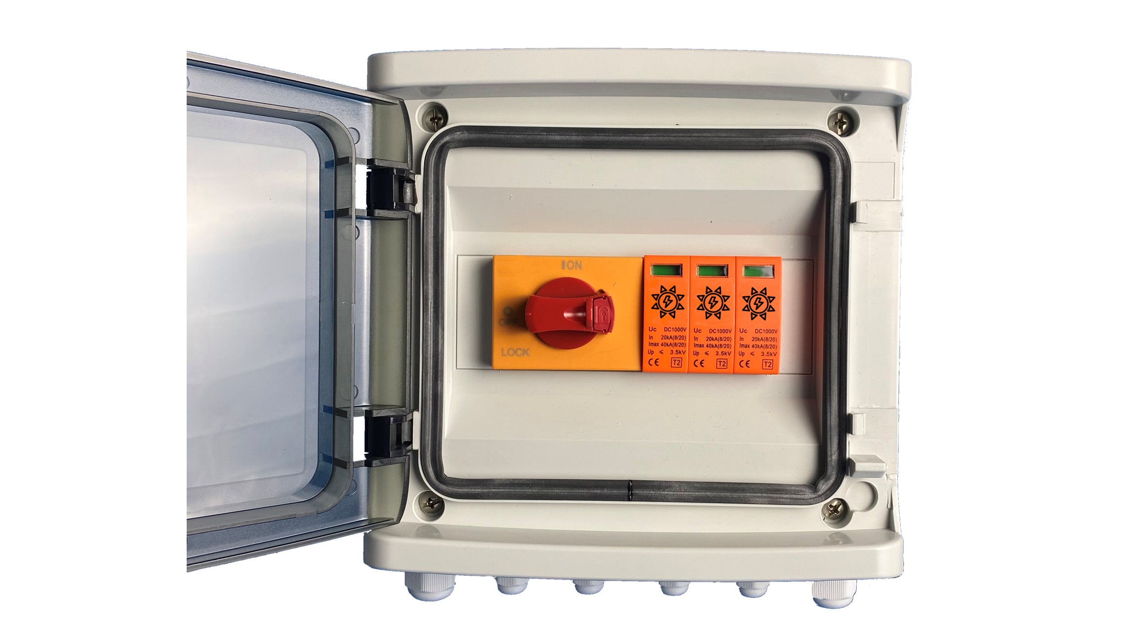 SOLAR GENERATOR-ANSCHLUSSKASTEN /  DC 1-STRING / T1+T2 / T2 / PROFILINE / DC-Trennschalter / 1x MPP Überspannungsschutz