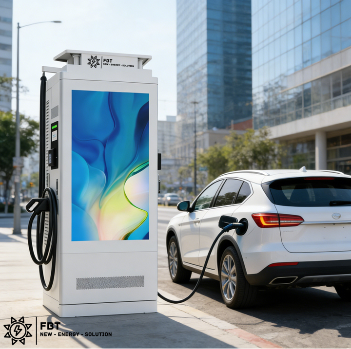 Supercharger 60-180 KW / DC-Ladegerät 60-180 KW / DC Charger mit 45" Werbedisplay / Eichrechtskonform