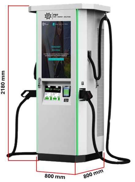 Supercharger 60-240 KW / DC-Ladegerät 60-240 KW / DC Charger mit 32" Werbedisplay / Eichrechtskonform