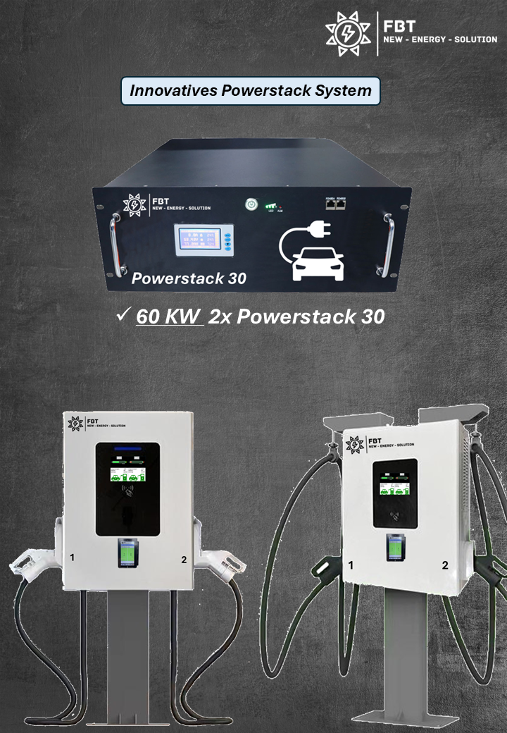 Supercharger 60 KW 2-Ladepunkte / DC Ladestation 60KW / Schnellladegerät 60KW / BLACKBOX-DC-DUO / Eichrechtskonform
