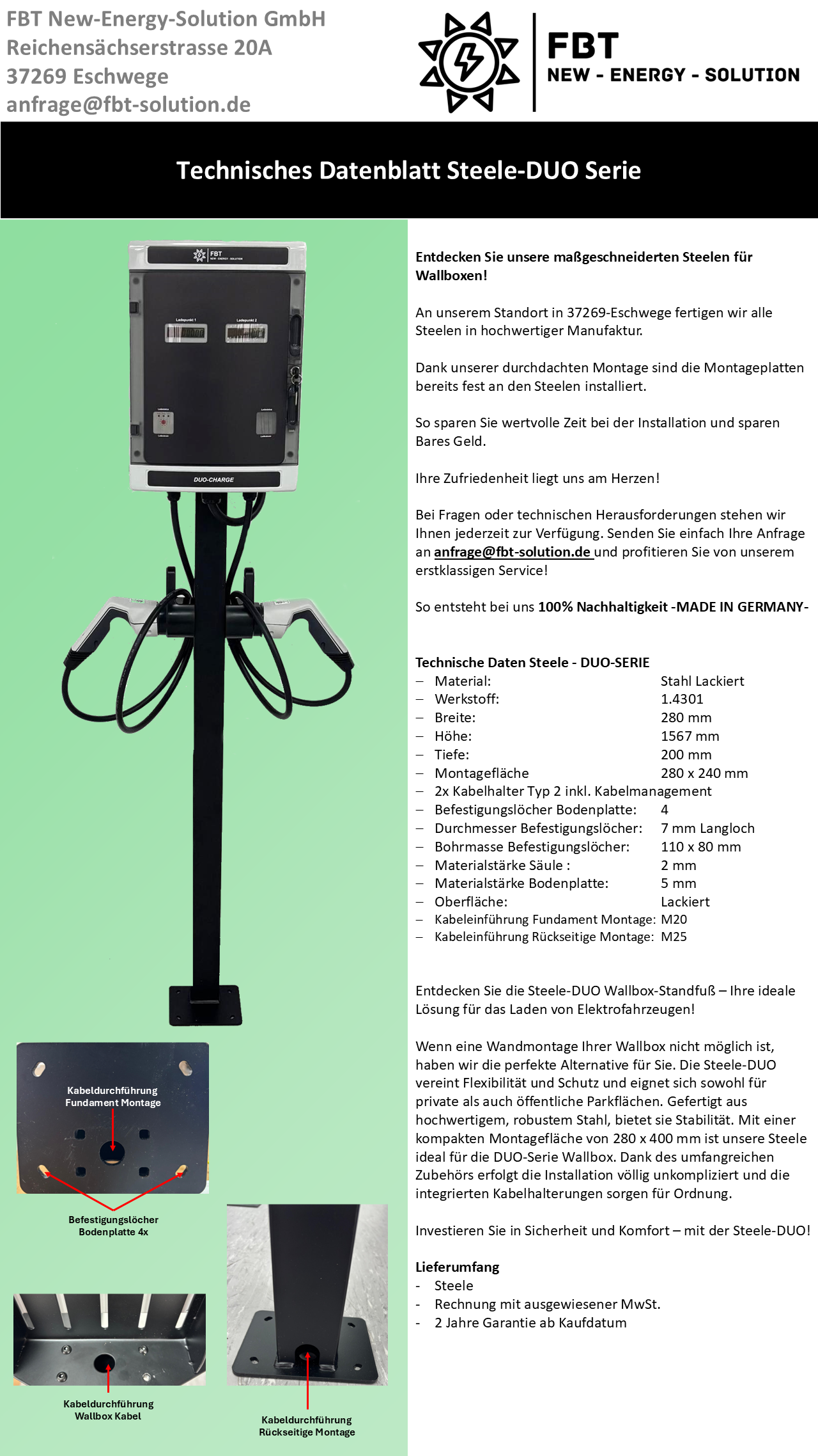 Steele / Ständer - DUO Wallbox
