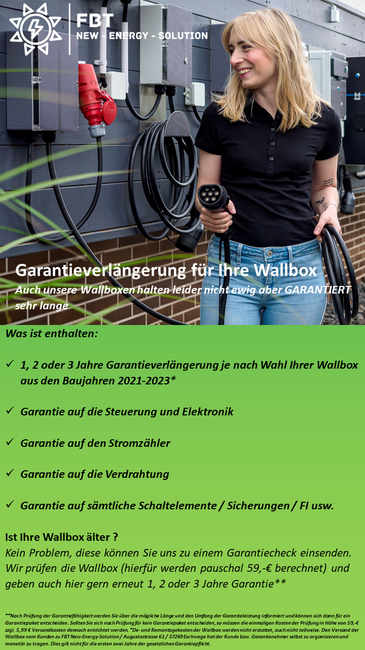 Garantieverlängerung über die Gesetzliche Garantie von 2 Jahren hinaus für Ihre Wallbox EASY-CHARGE 2.0 / BLACKBOX-SINGLE / CHARGE & COUNT / OPTIMA-PORTABLE