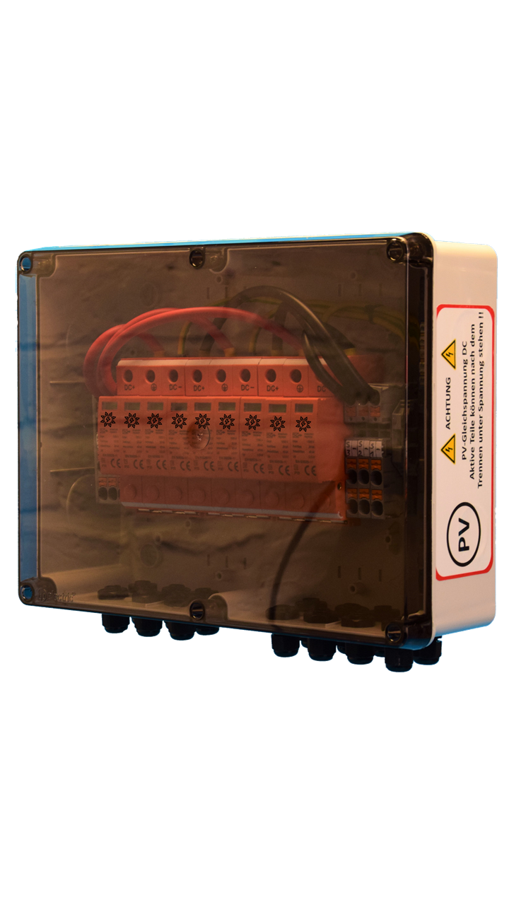 SOLAR GENERATOR CONNECTION BOX / Profi-Line / DC 3-STRING / T1+T2 / T2 / 3x overvoltage. Protection