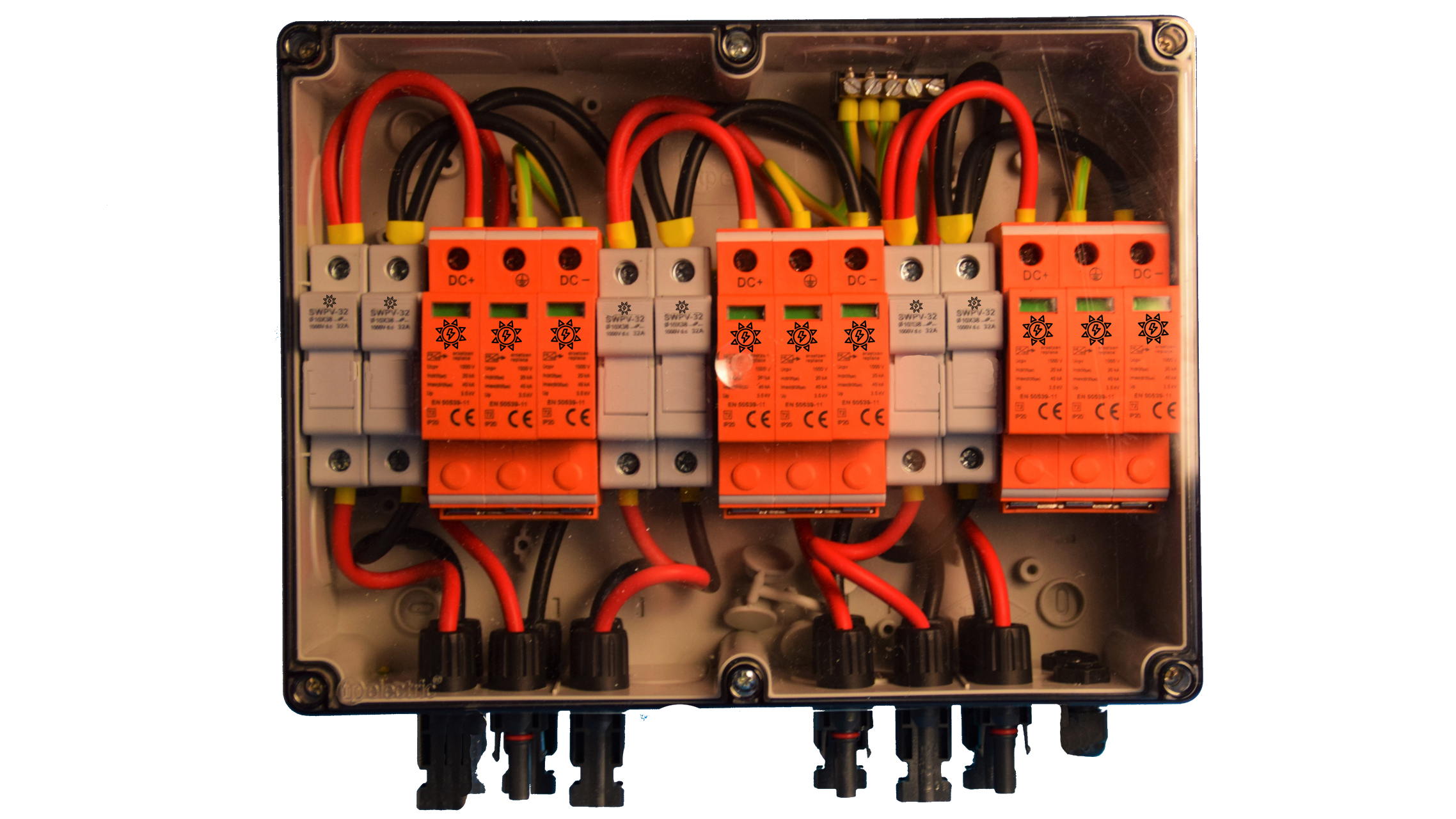 PHOENIX-CONTACT Sunclix / GAK / GENERATOR CONNECTION BOX / DC 3-STRING / Incl. fuse disconnector / T1+T2 / T2 / SURGE PROTECTION