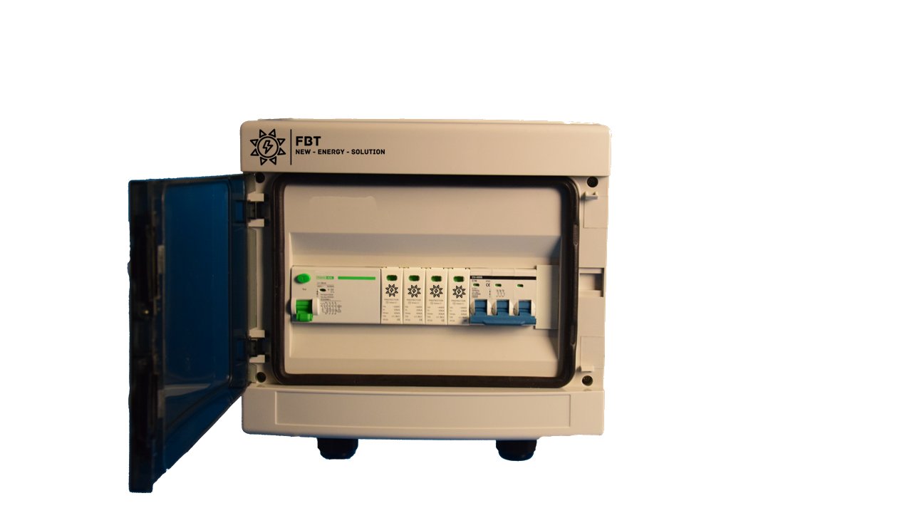 Sub-distributor for wall boxes 11 / 22 kW including FI type A and surge protection