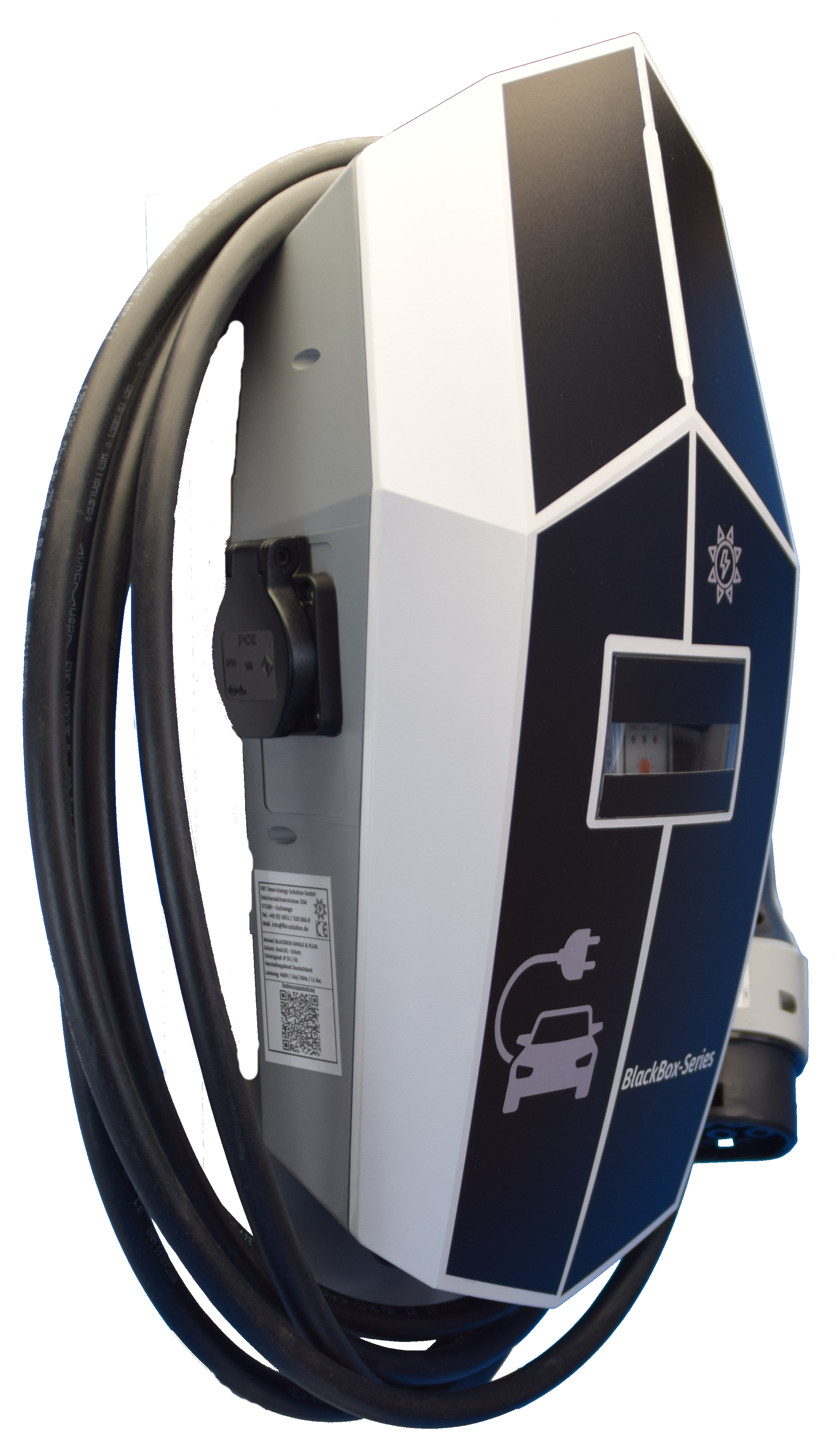 Ladestation / Wallbox 11 KW / BLACKBOX-SINGEL / Typ 2 / Mode 3 / 6mA DC Schutz / Lastmanagement / Schukosteckdose / MID-Geeichter Stromzähler / APP - Smartsteuerung / §14a EnWG Konform