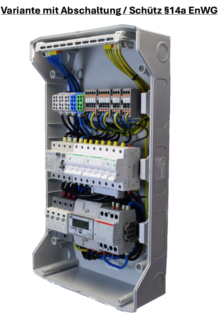 Anschlussverteiler für Wärmepumpen / Unterverteiler Wärmepumpe / MID-Zähler / FI-Typ B / Überspannungsschutz / §14a EnWG