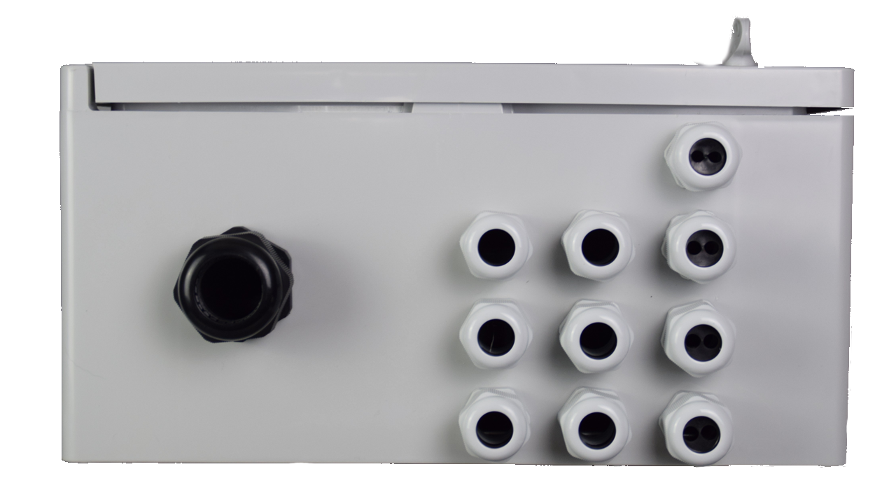 Anschlussverteiler für bis zu sechs  22 KW Wallboxen / optional mit FI Typ B -Allstromsensitiv- / DEHN Überspannungsschutz