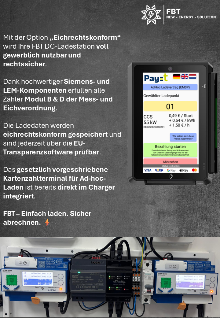 Supercharger 60 KW 2-Ladepunkte / DC Ladestation 60KW / Schnellladegerät 60KW / BLACKBOX-DC-DUO / Eichrechtskonform