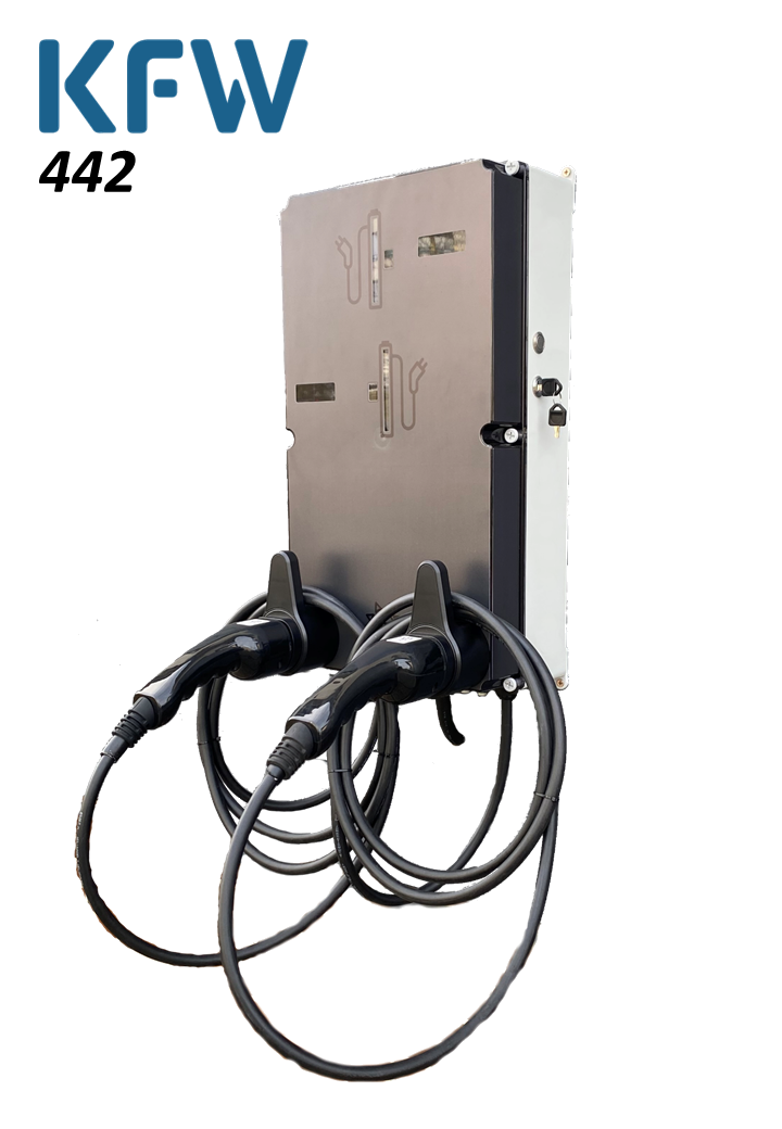 Wallbox / Ladestation 11 kW / 2 Ladepunkte / DUO-CHARGE-11kW / Statisches Lastmanagement / MODBUS / RJ45 / Solarüberschuss / MID-Geeichte Zähler