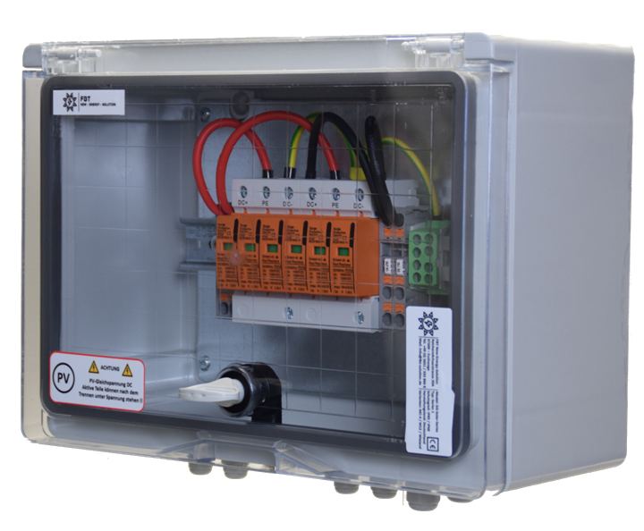 SOLAR GENERATOR-ANSCHLUSSKASTEN / Profi-Line / DC 2-STRING / T1+T2 / T2 / 2x Überspg. Schutz